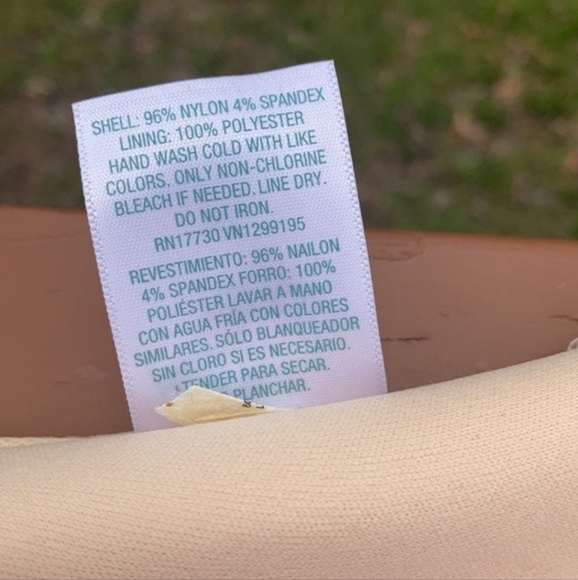 Kona Sol Tropical Floral Print One Piece Swimsuit, Size:  XL, Cream/Gree… - Picture 10 of 15